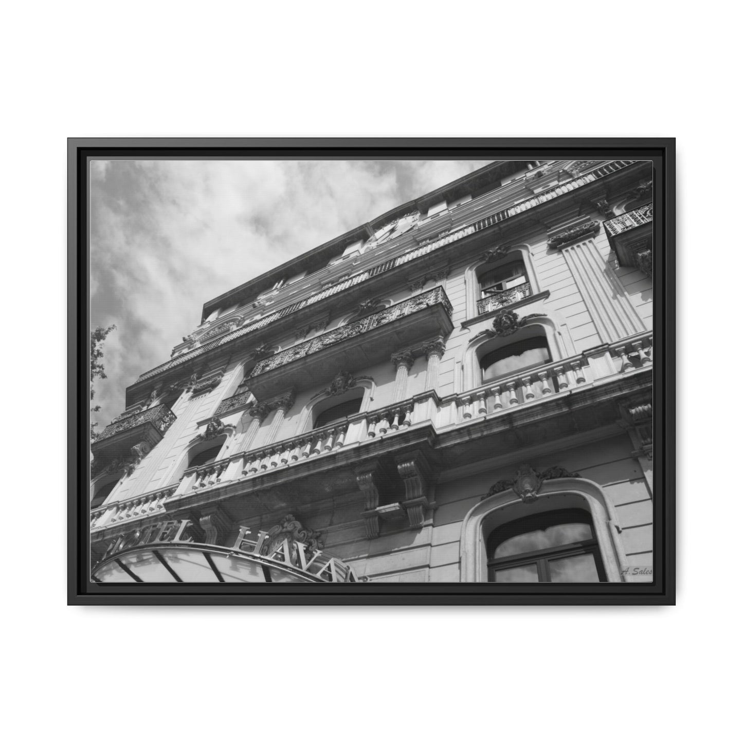 Hotel Havana Barcelona, Matte Canvas, Black Frame