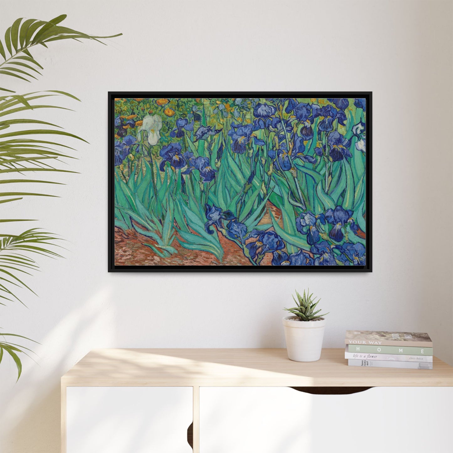 Irises 1889 - Van Gogh, Matte Canvas, Black Frame