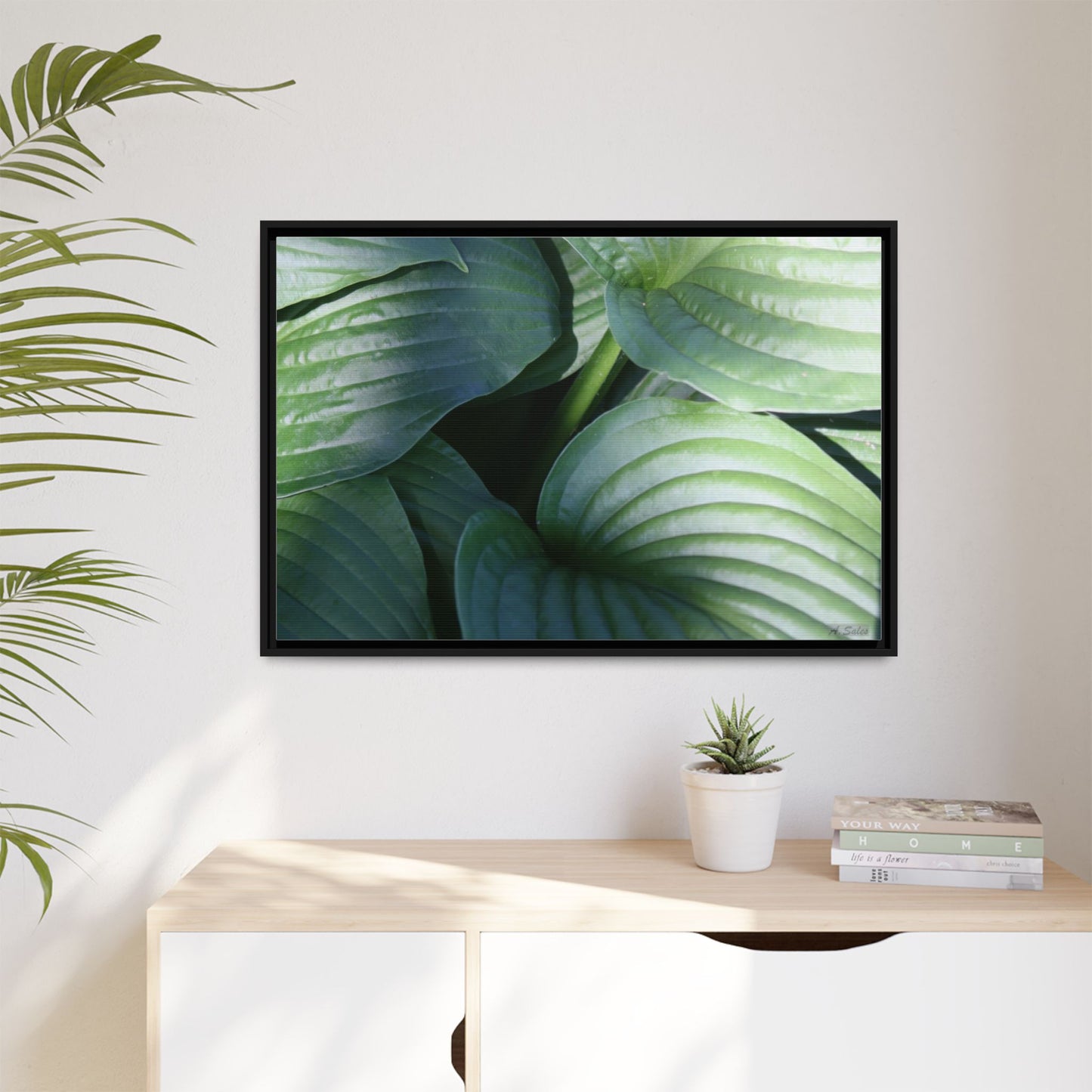 Leaves, Matte Canvas, Black Frame