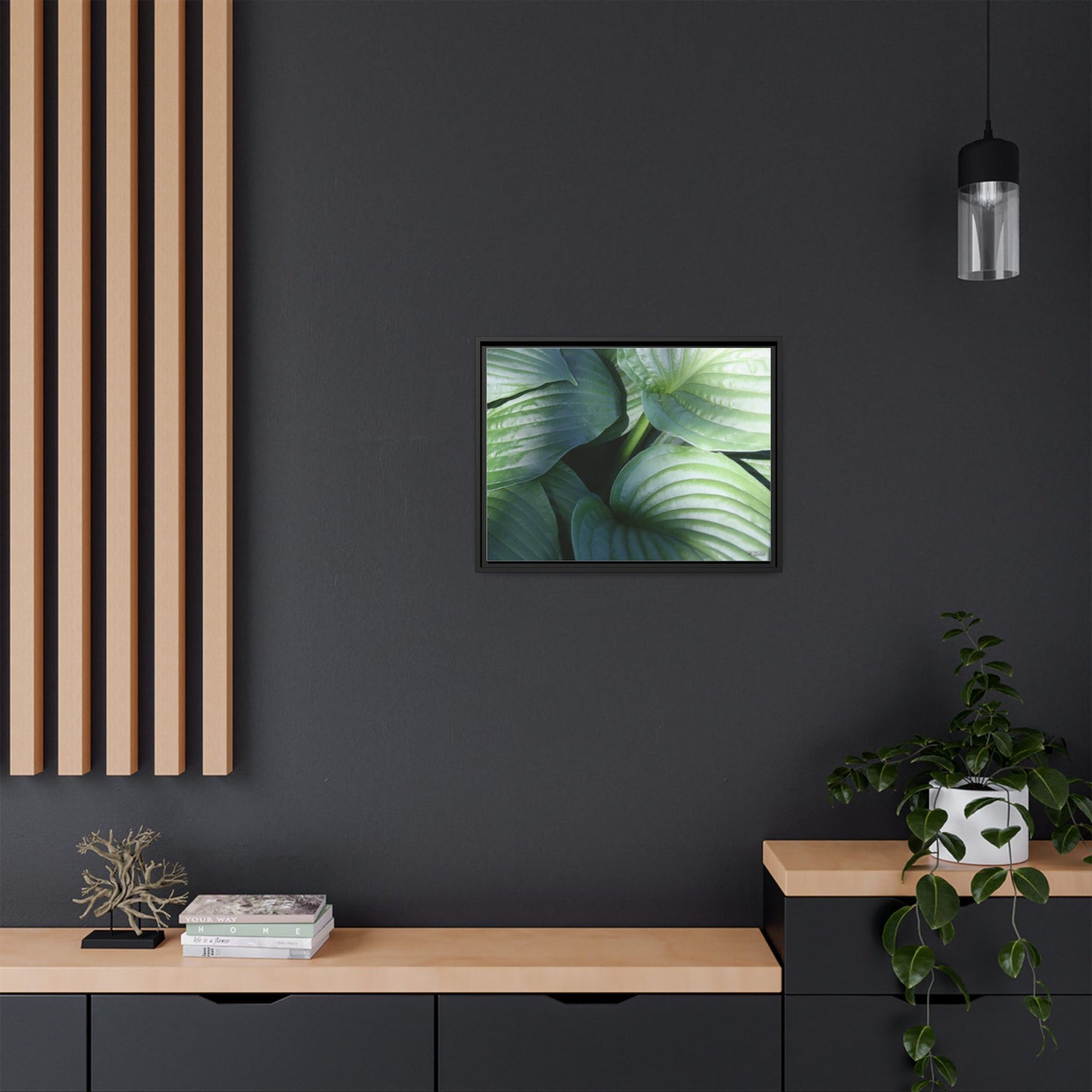 Leaves, Matte Canvas, Black Frame