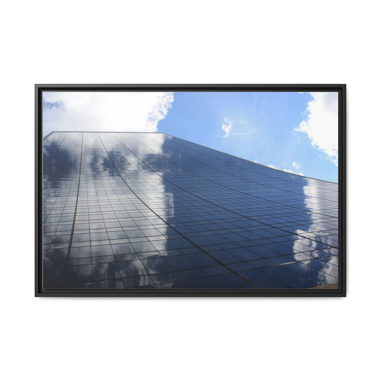 Skyscraper New York, Matte Canvas, Black Frame