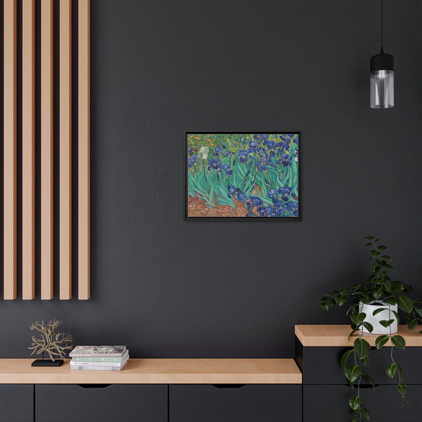 Irises 1889 - Van Gogh, Matte Canvas, Black Frame