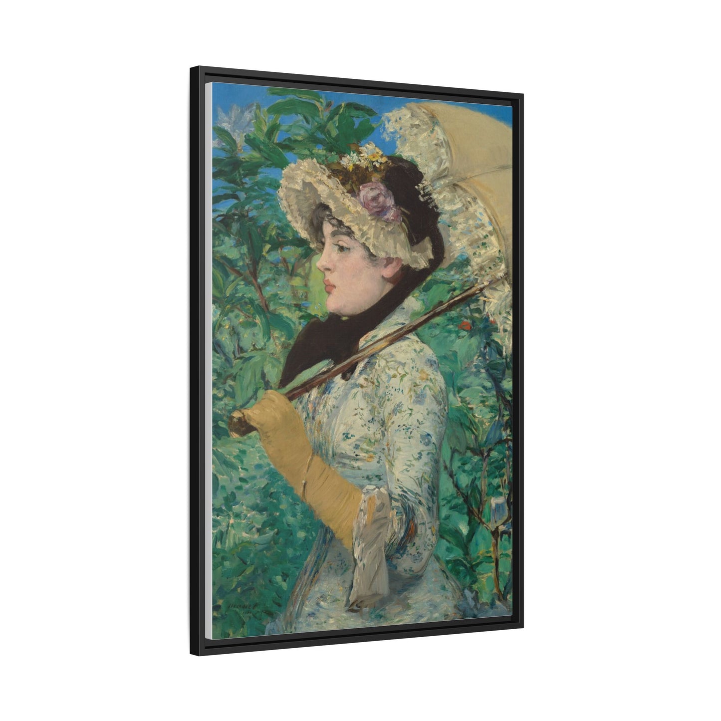 Jeanne (Spring) - Manet, Matte Canvas, Black Frame