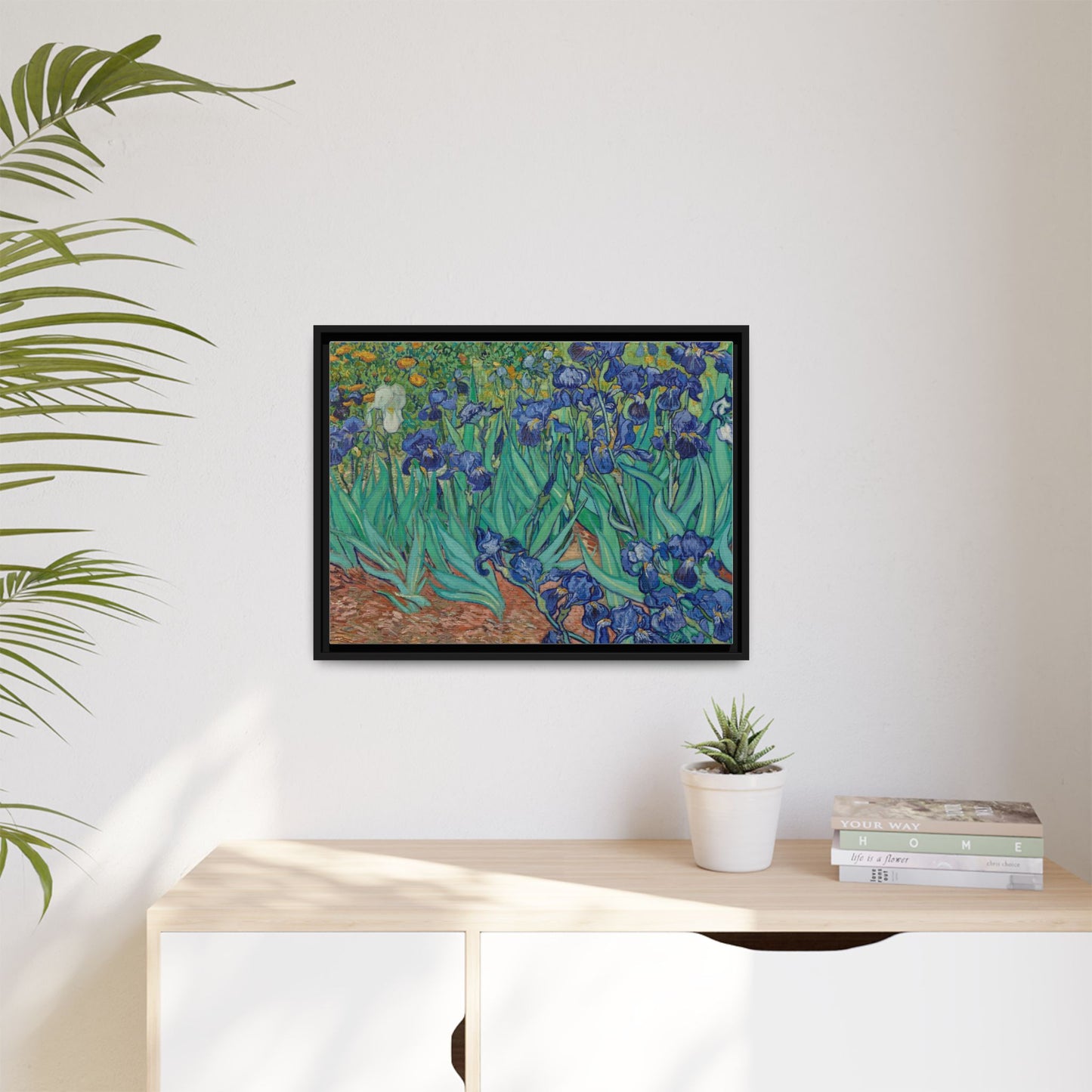 Irises 1889 - Van Gogh, Matte Canvas, Black Frame