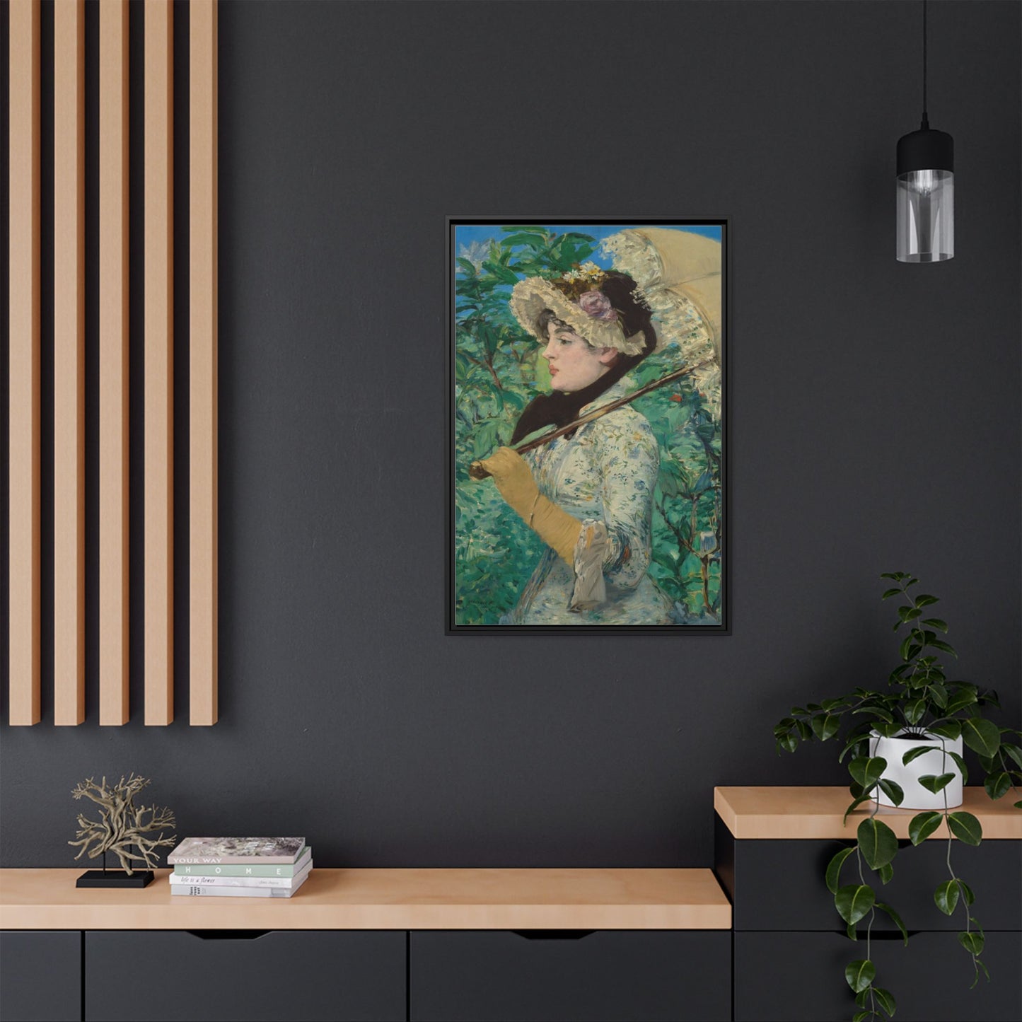 Jeanne (Spring) - Manet, Matte Canvas, Black Frame