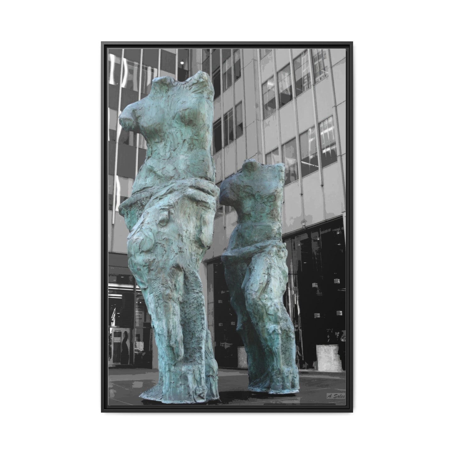 Venus New York, Matte Canvas, Black Frame