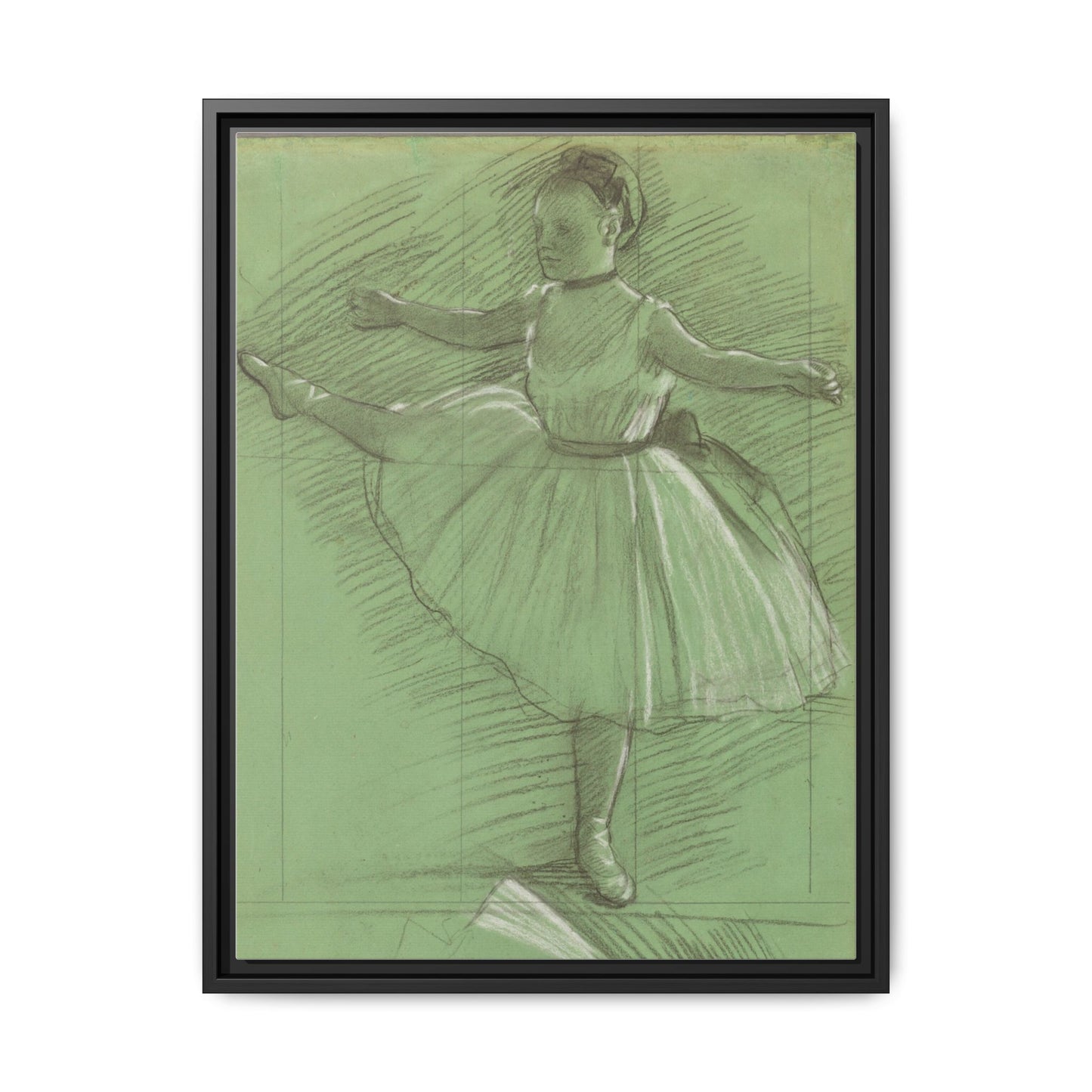 Two Studies of Dancers - Degas, Matte Canvas, Black Frame