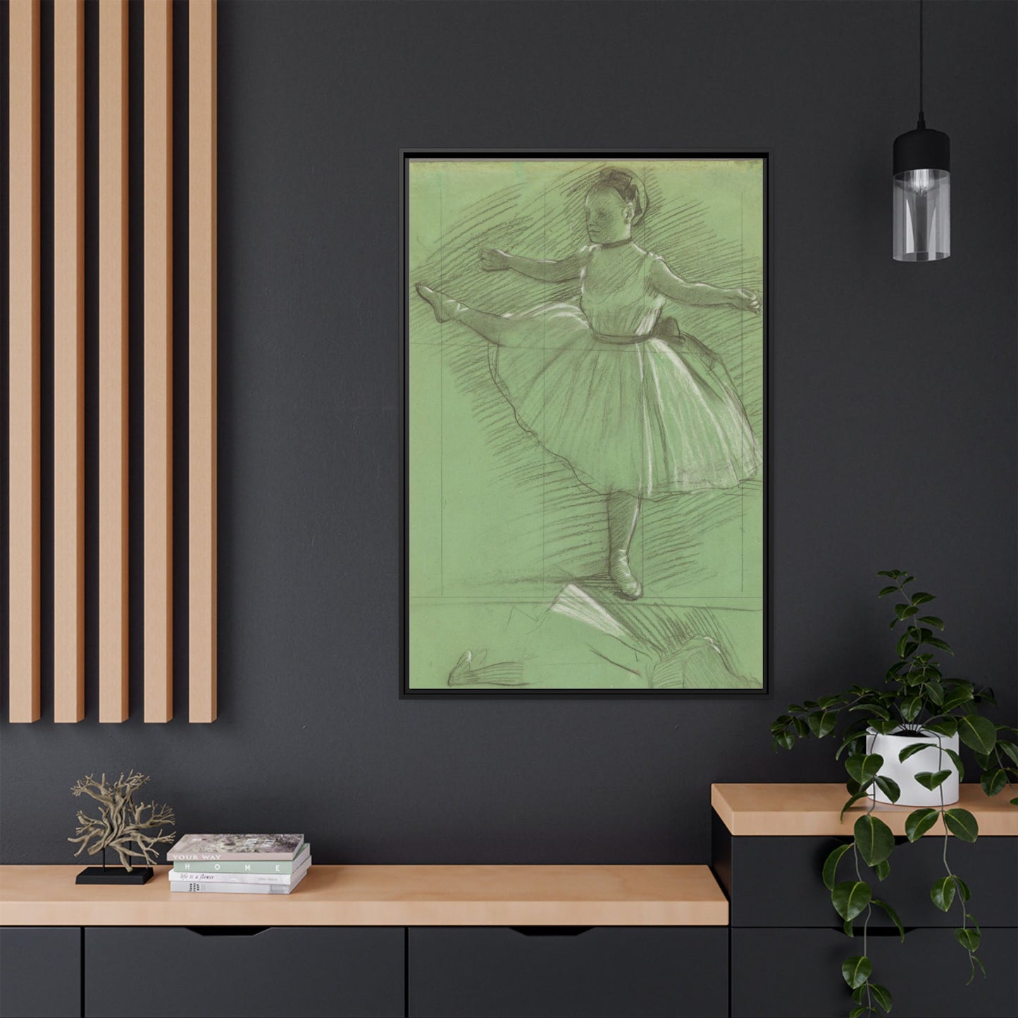 Two Studies of Dancers - Degas, Matte Canvas, Black Frame