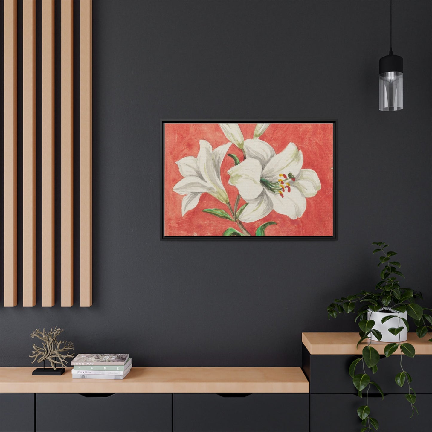 White Lily - Unknown Artist Matte Canvas, Black Frame