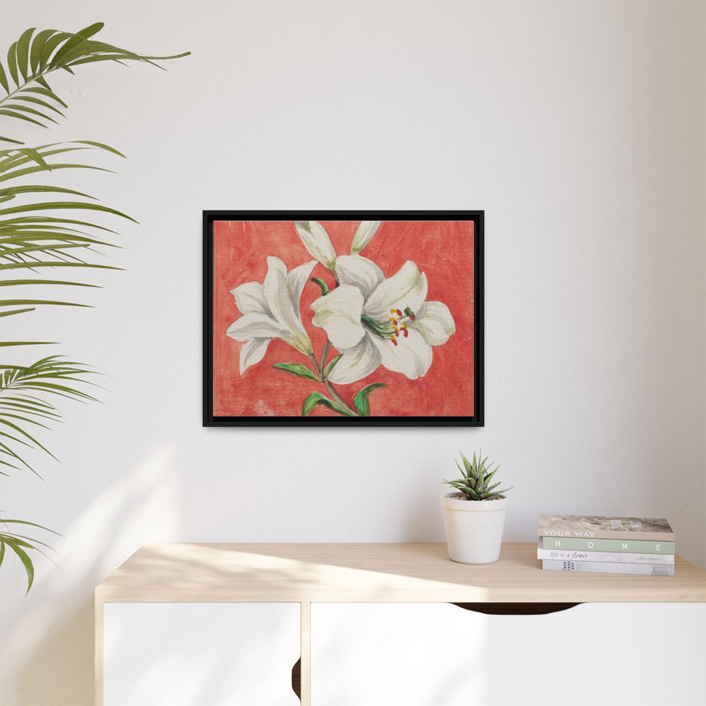 White Lily - Unknown Artist Matte Canvas, Black Frame