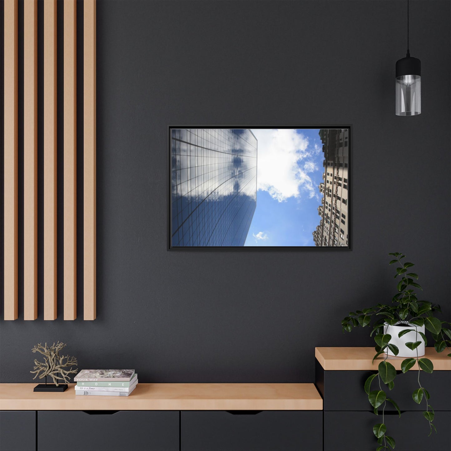 Glass and Stone New York, Matte Canvas, Black Frame