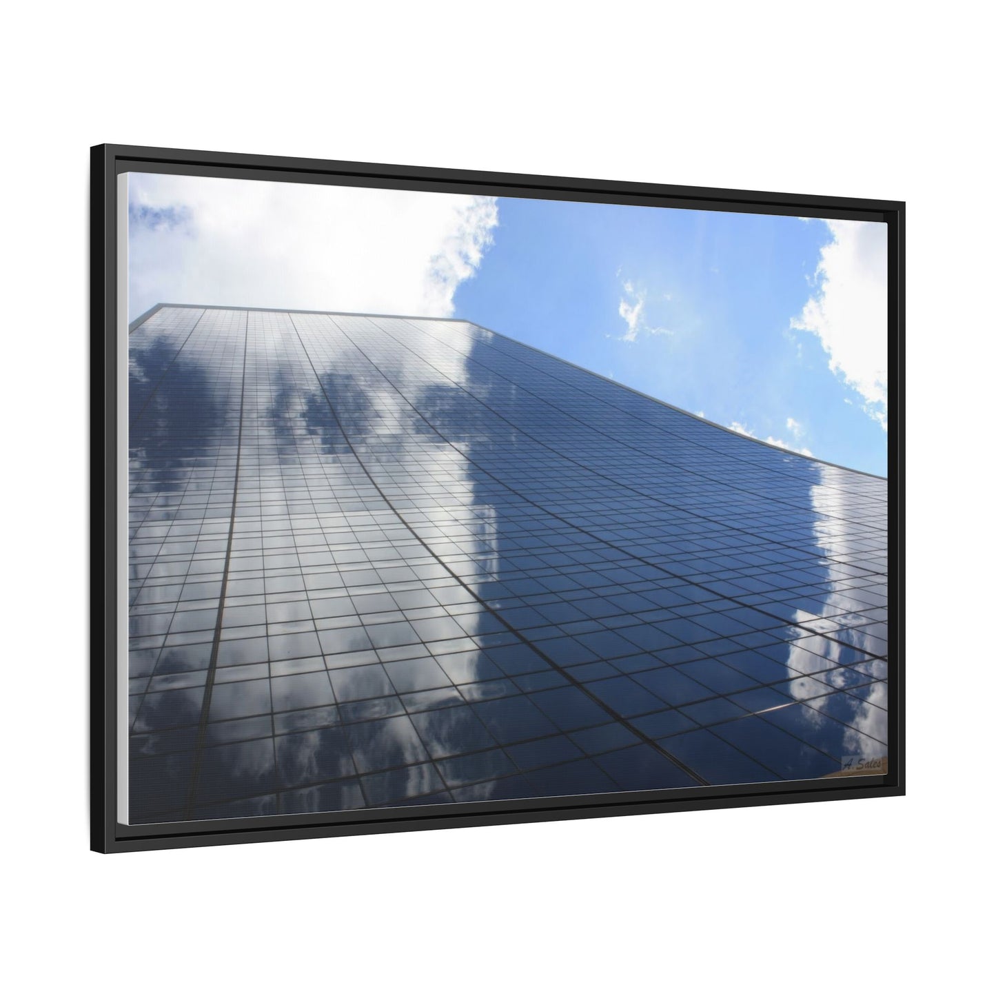 Skyscraper New York, Matte Canvas, Black Frame