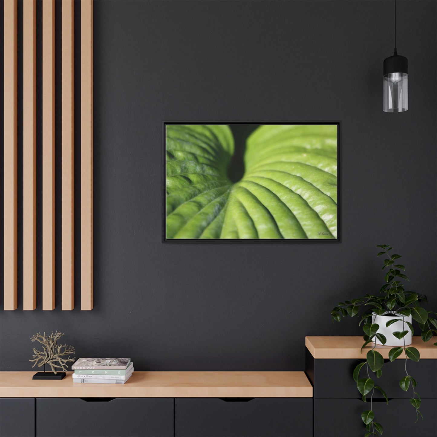 Leaf, Matte Canvas, Black Frame