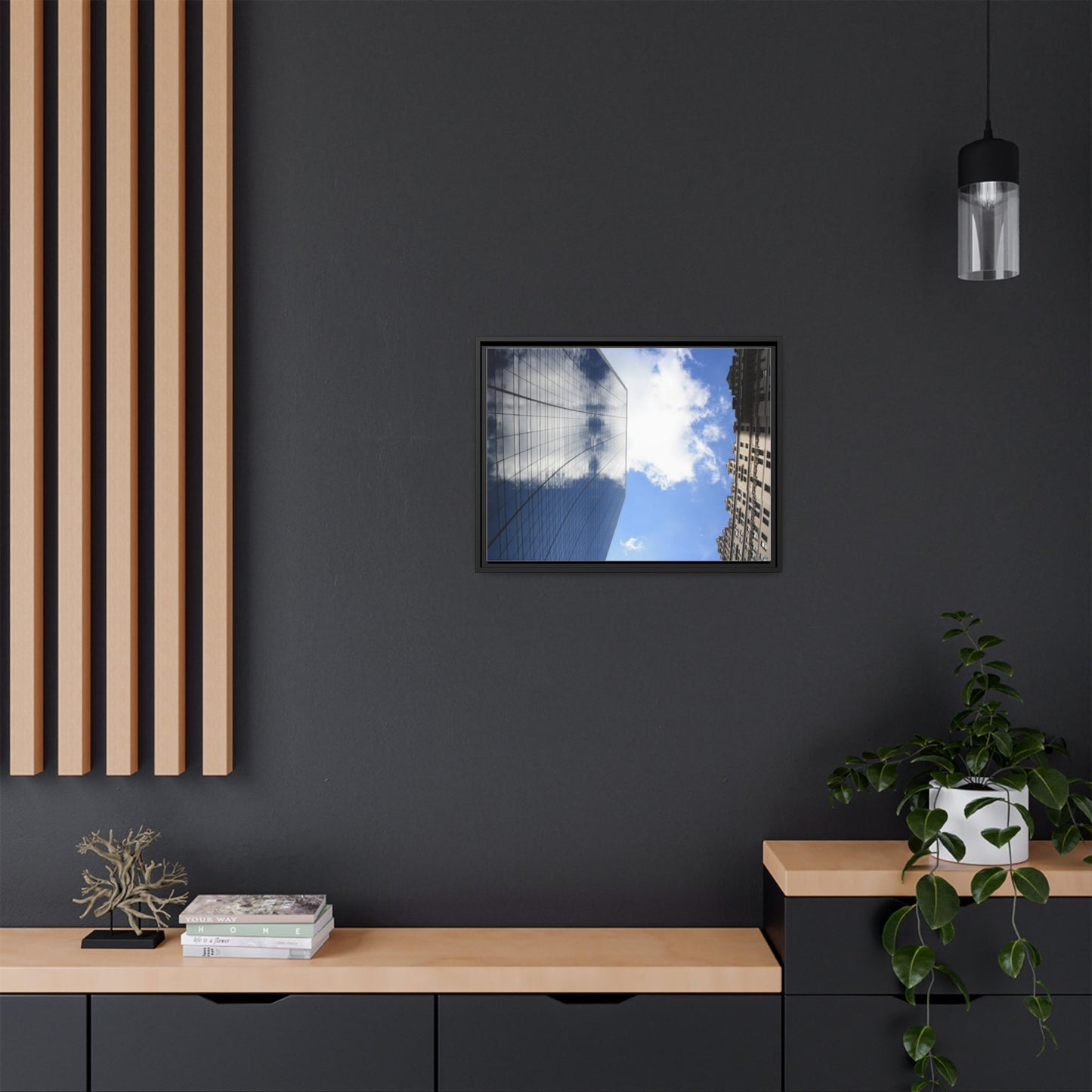 Glass and Stone New York, Matte Canvas, Black Frame