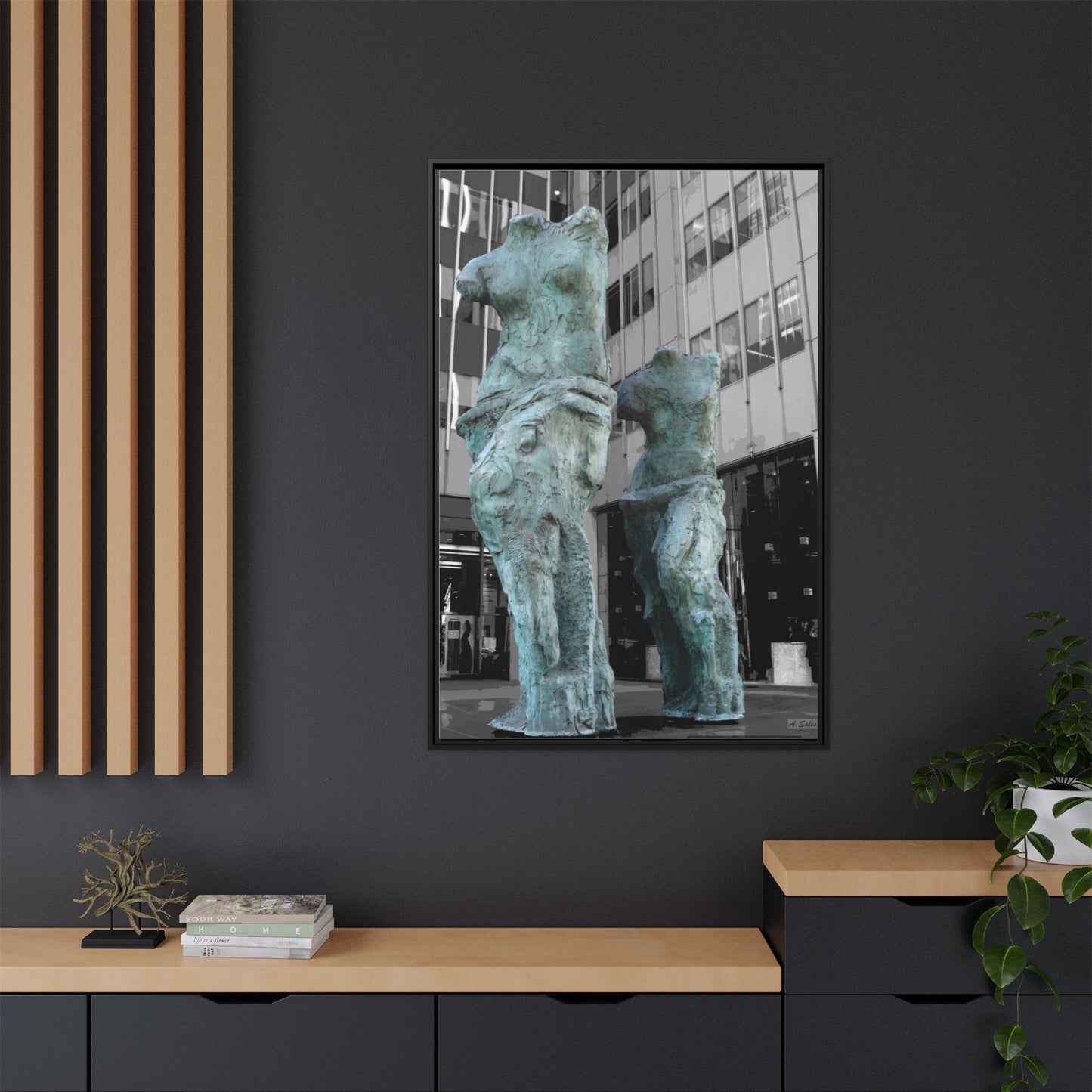 Venus New York, Matte Canvas, Black Frame