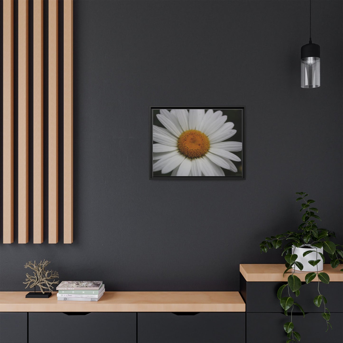 Daisy, Matte Canvas, Black Frame