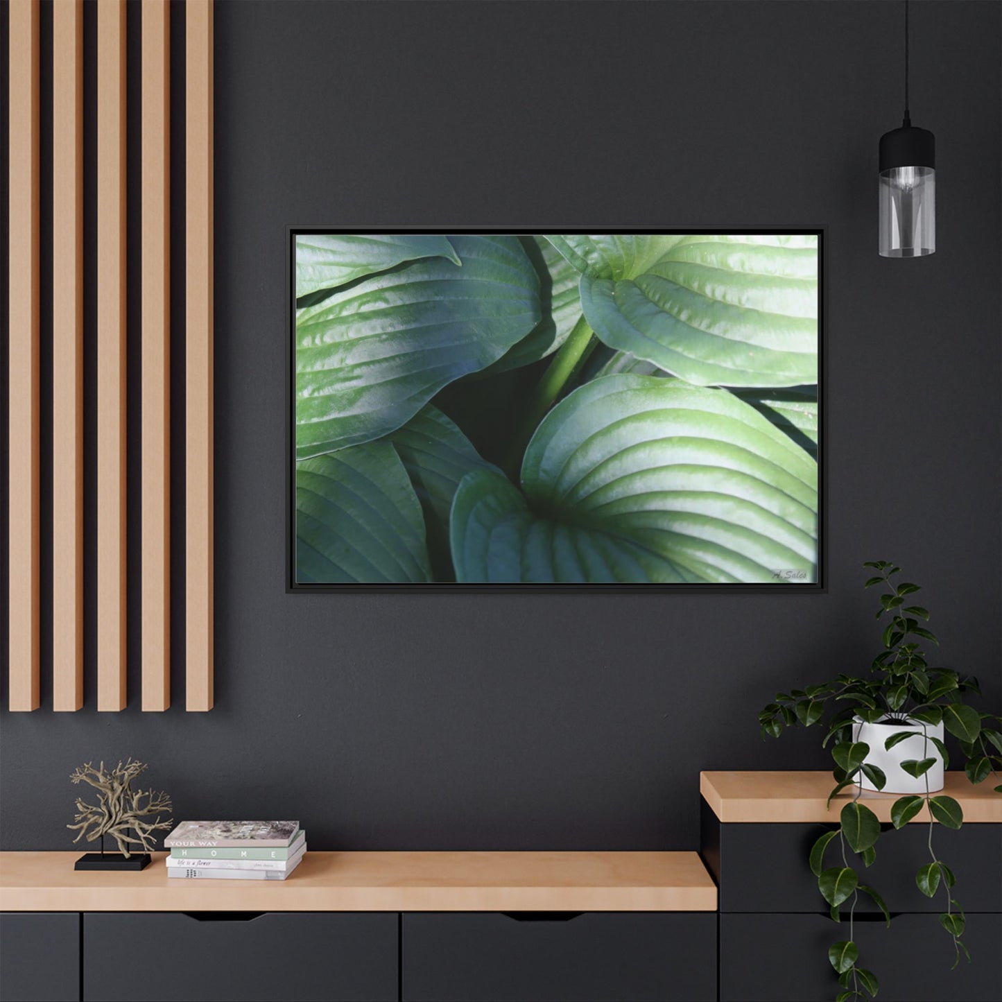 Leaves, Matte Canvas, Black Frame