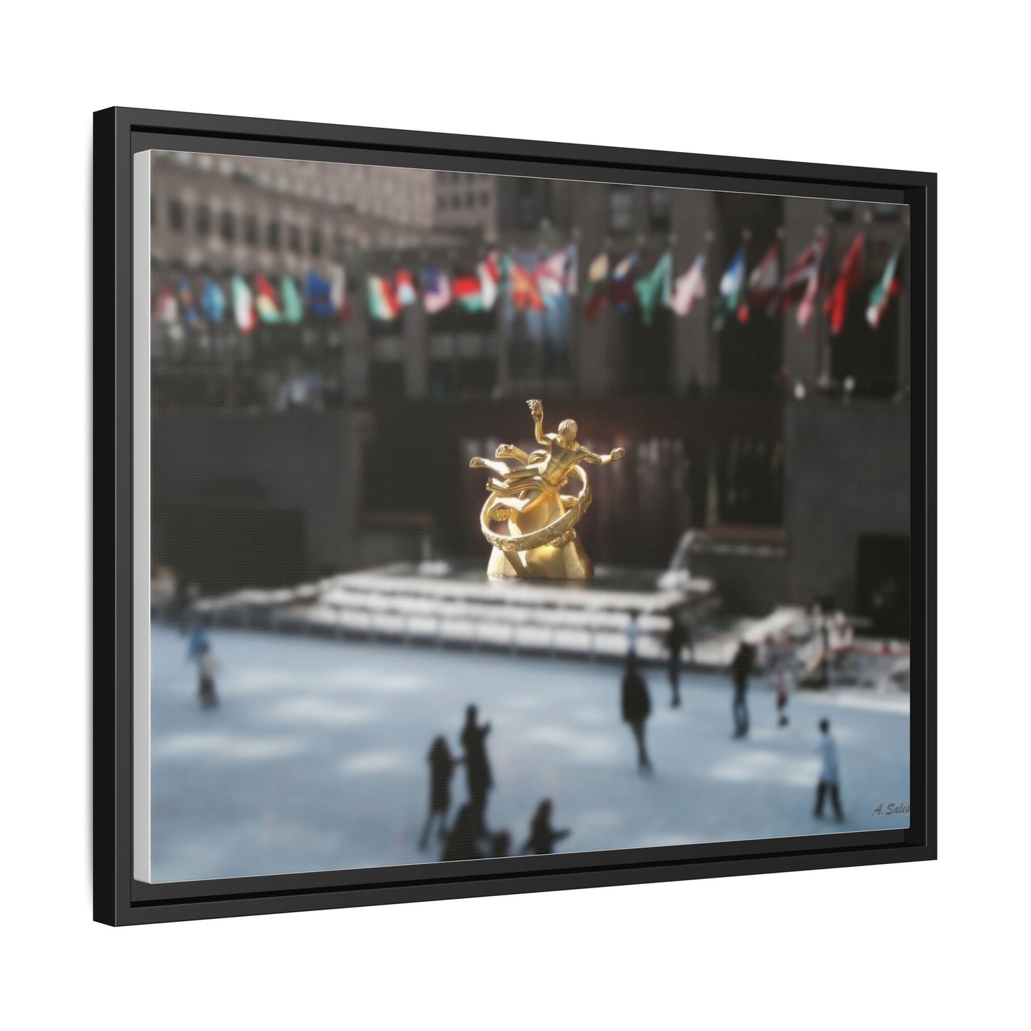 Rockefeller New York, Matte Canvas, Black Frame
