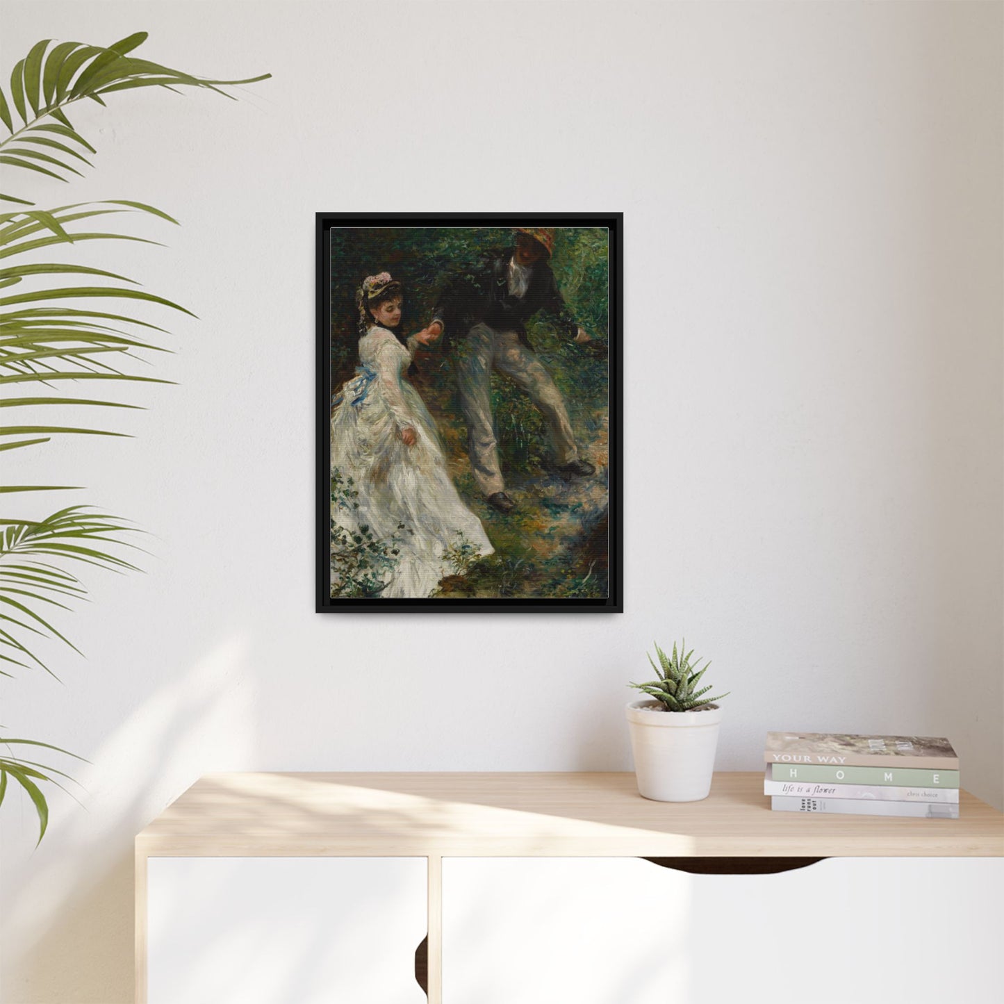 The Promenade - Renoir, Matte Canvas, Black Frame