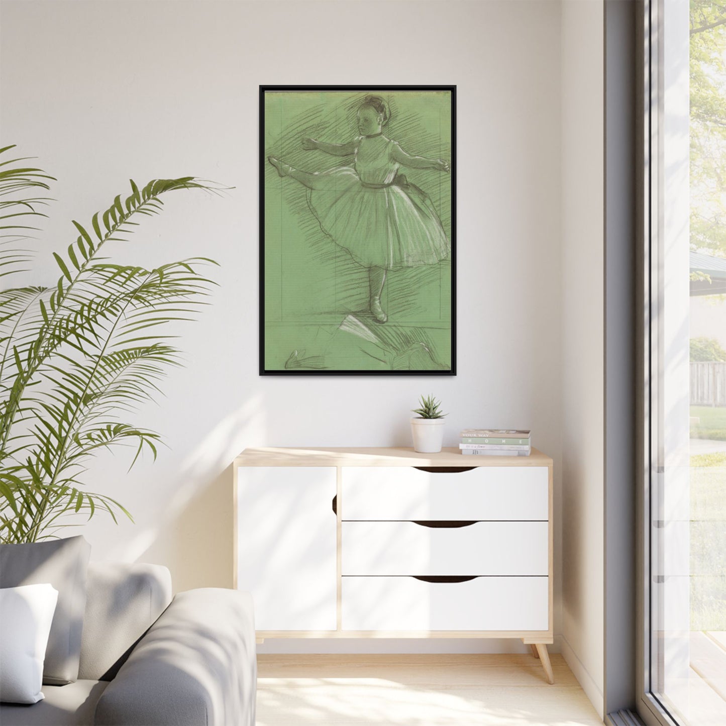 Two Studies of Dancers - Degas, Matte Canvas, Black Frame