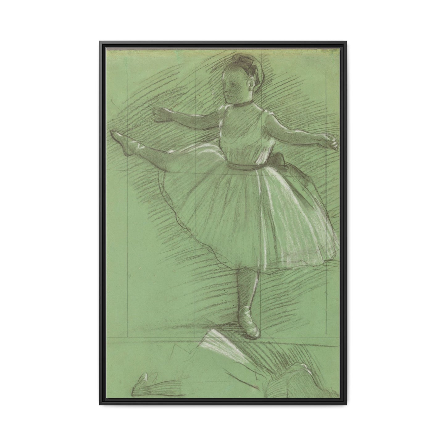 Two Studies of Dancers - Degas, Matte Canvas, Black Frame
