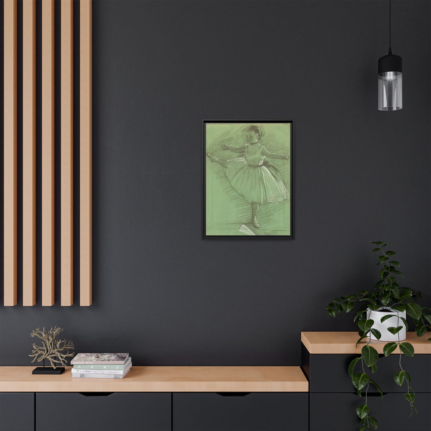 Two Studies of Dancers - Degas, Matte Canvas, Black Frame