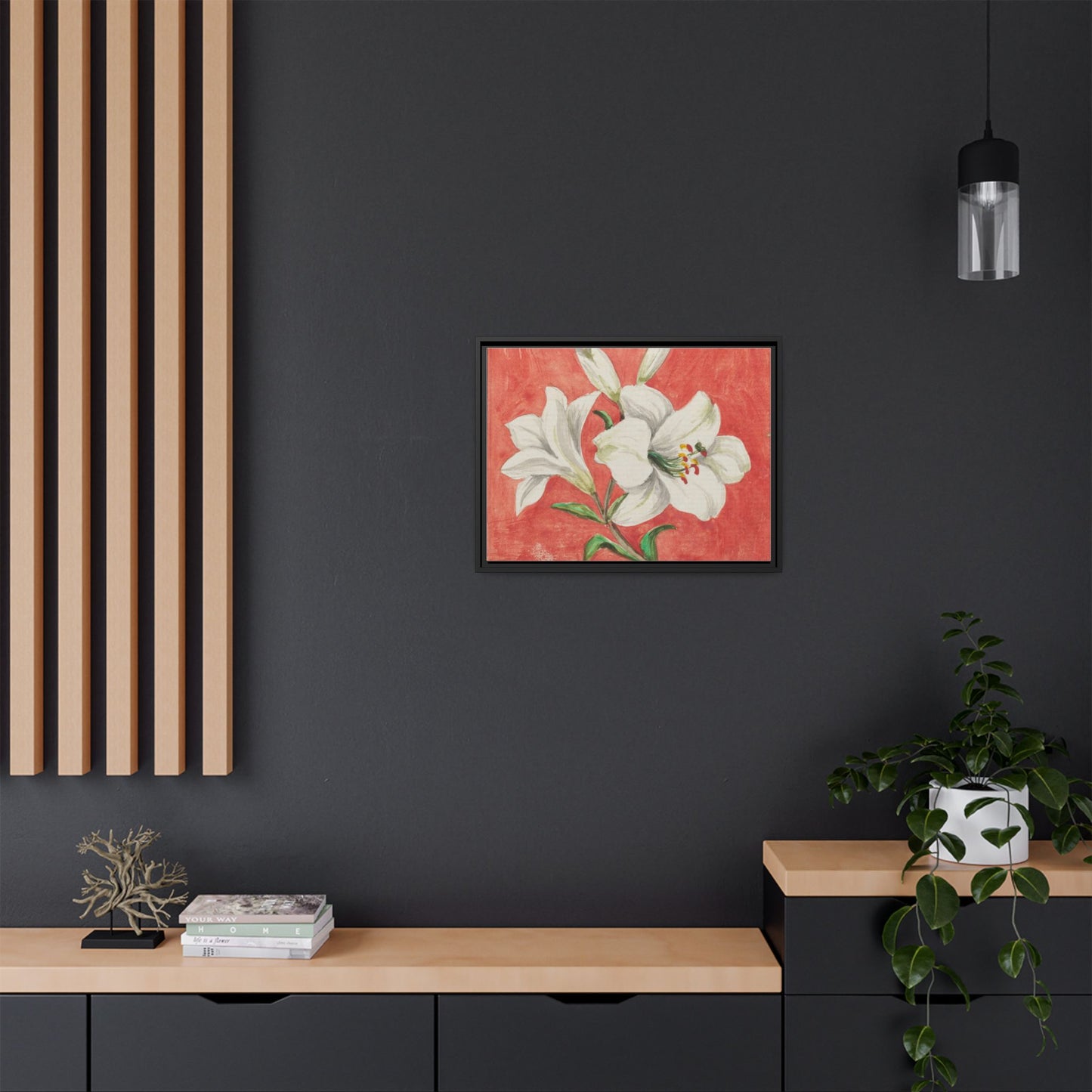 White Lily - Unknown Artist Matte Canvas, Black Frame