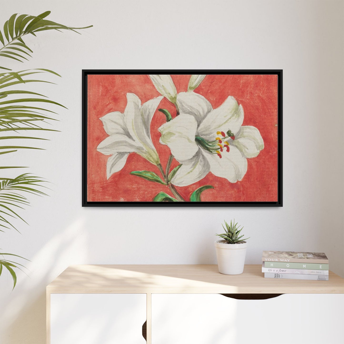 White Lily - Unknown Artist Matte Canvas, Black Frame