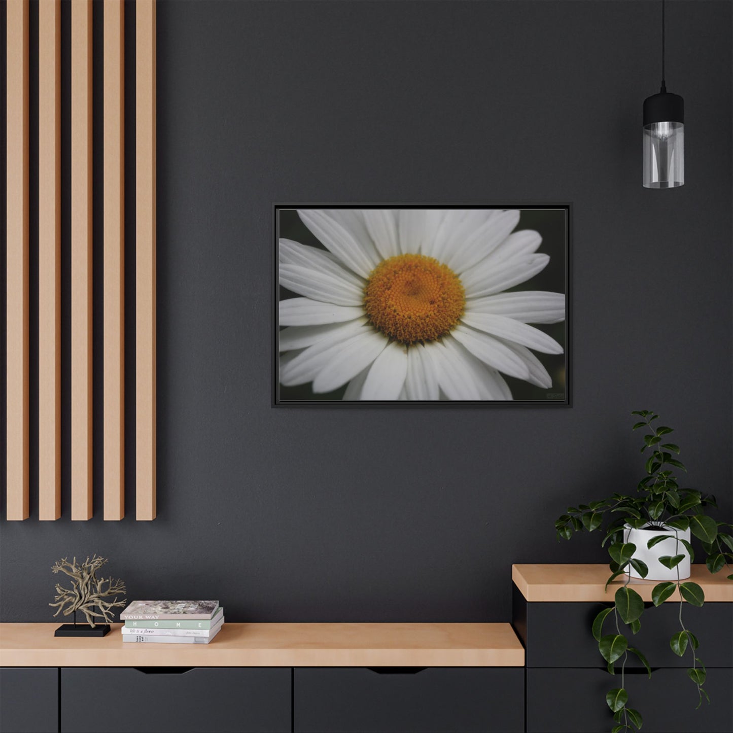 Daisy, Matte Canvas, Black Frame