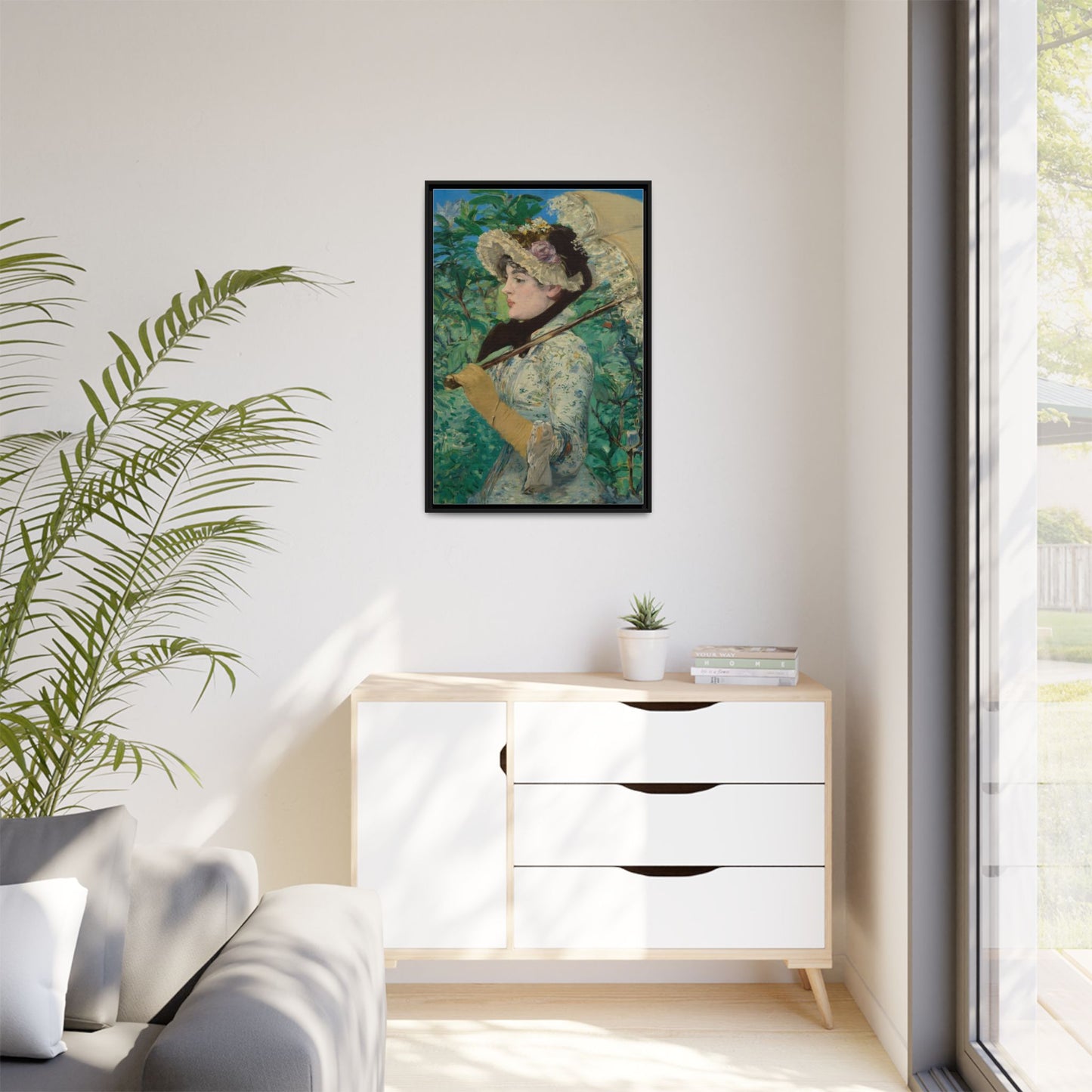 Jeanne (Spring) - Manet, Matte Canvas, Black Frame