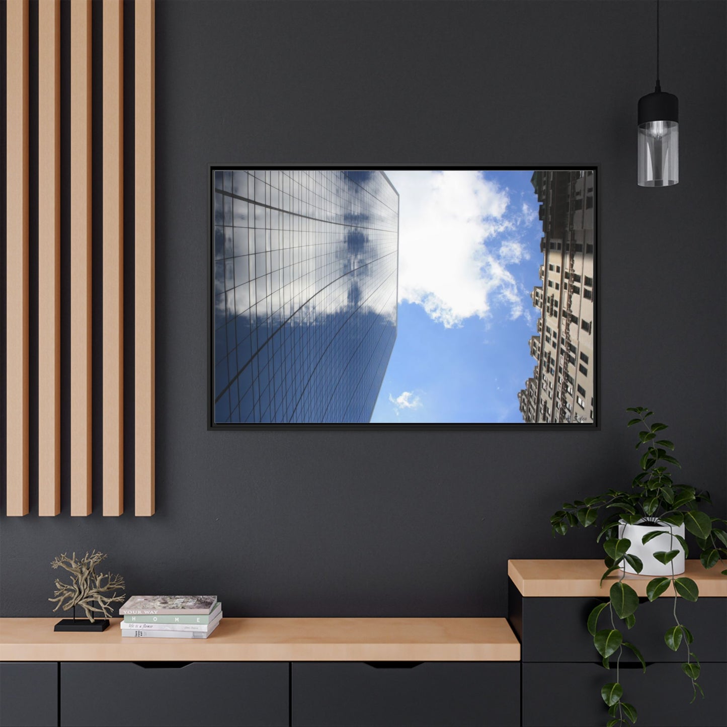 Glass and Stone New York, Matte Canvas, Black Frame