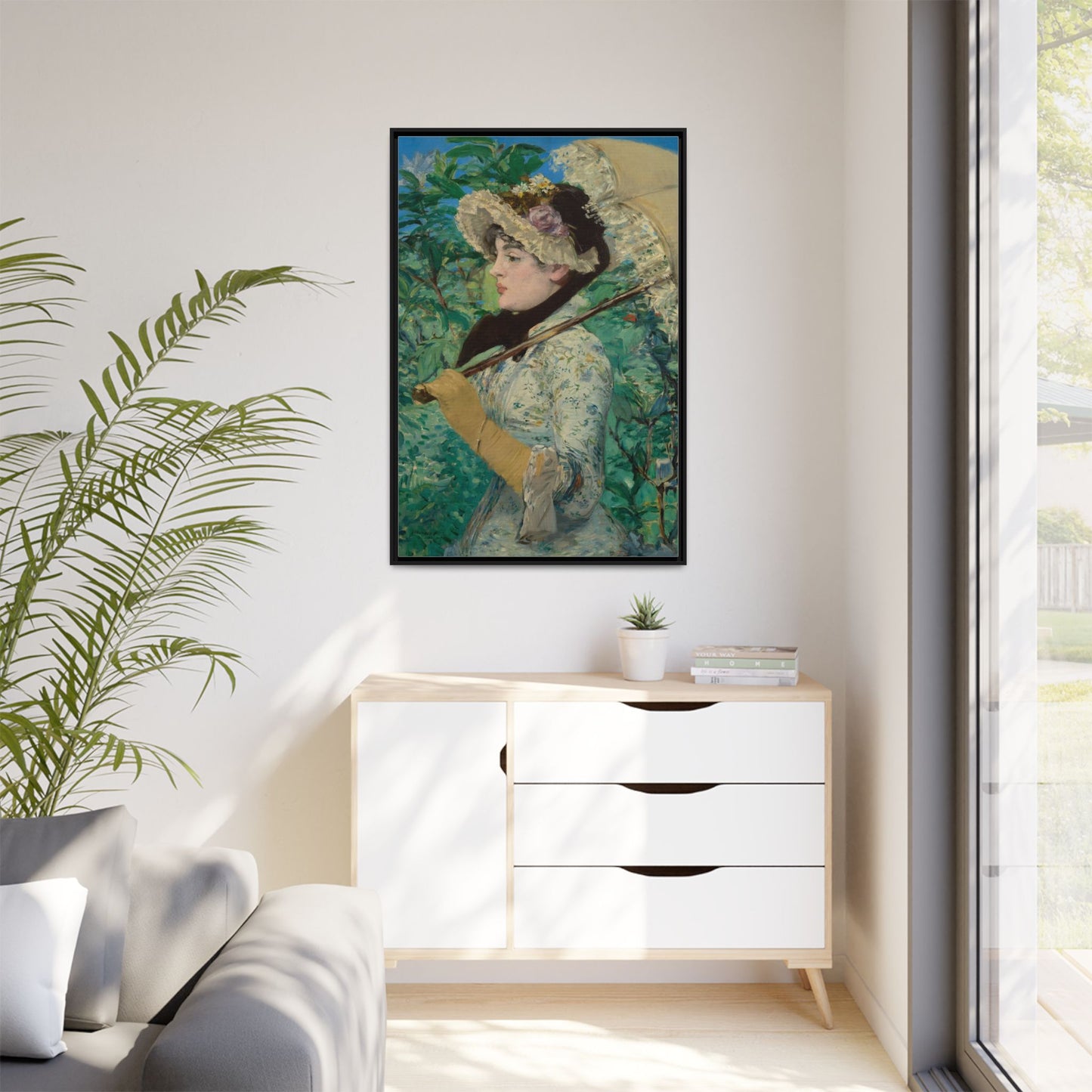 Jeanne (Spring) - Manet, Matte Canvas, Black Frame