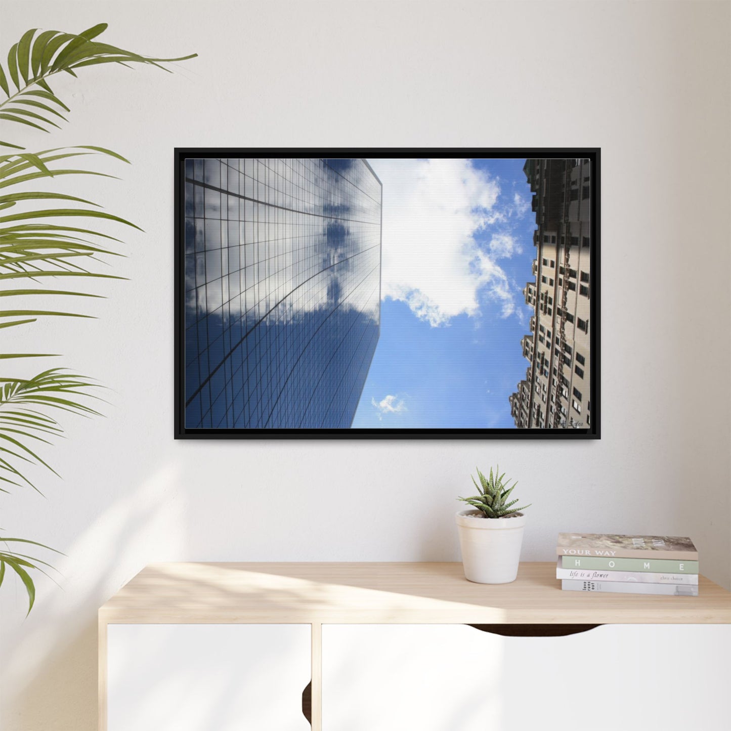 Glass and Stone New York, Matte Canvas, Black Frame