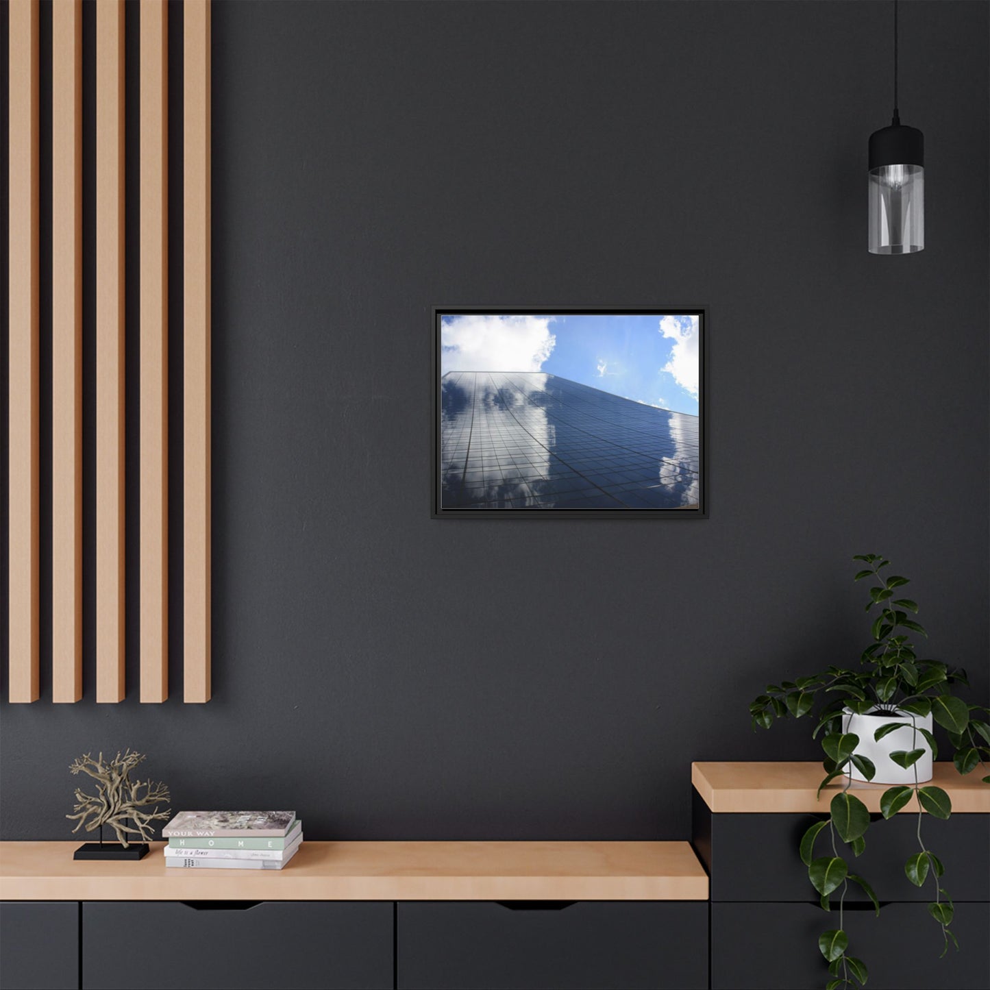 Skyscraper New York, Matte Canvas, Black Frame