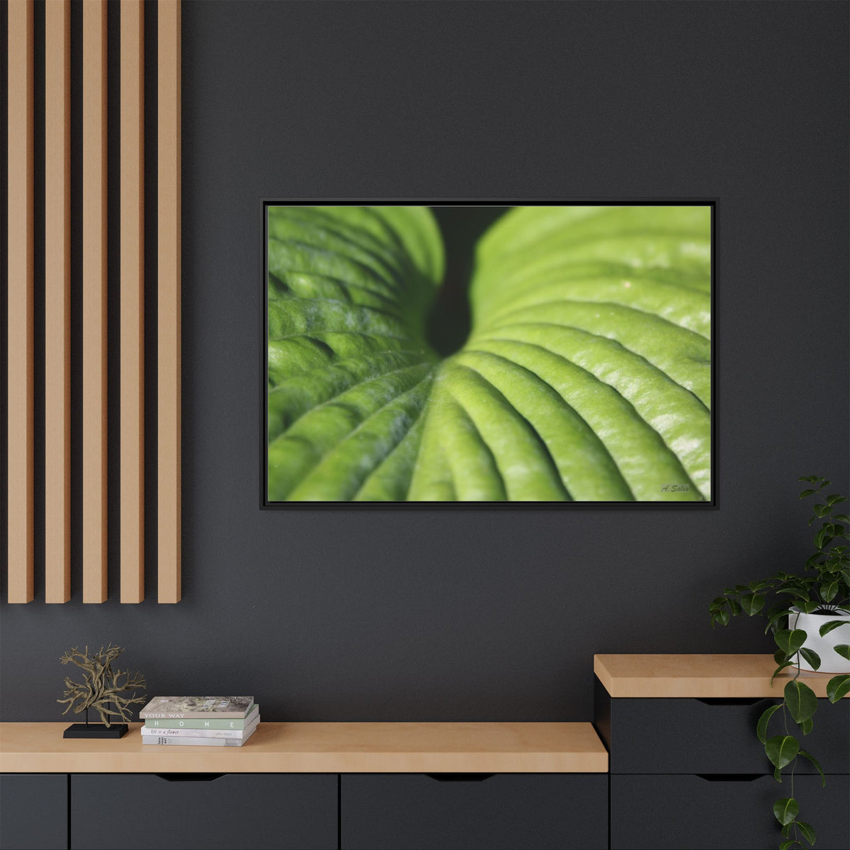 Leaf, Matte Canvas, Black Frame