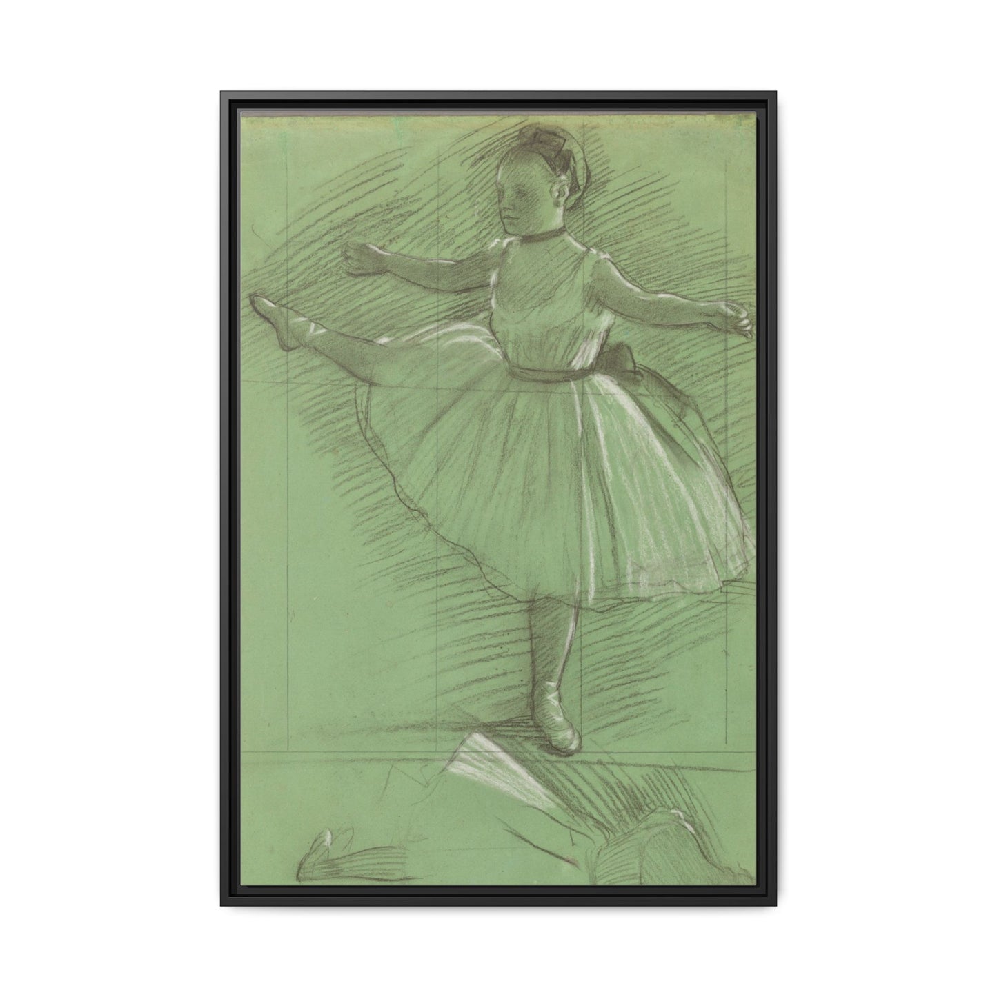 Two Studies of Dancers - Degas, Matte Canvas, Black Frame