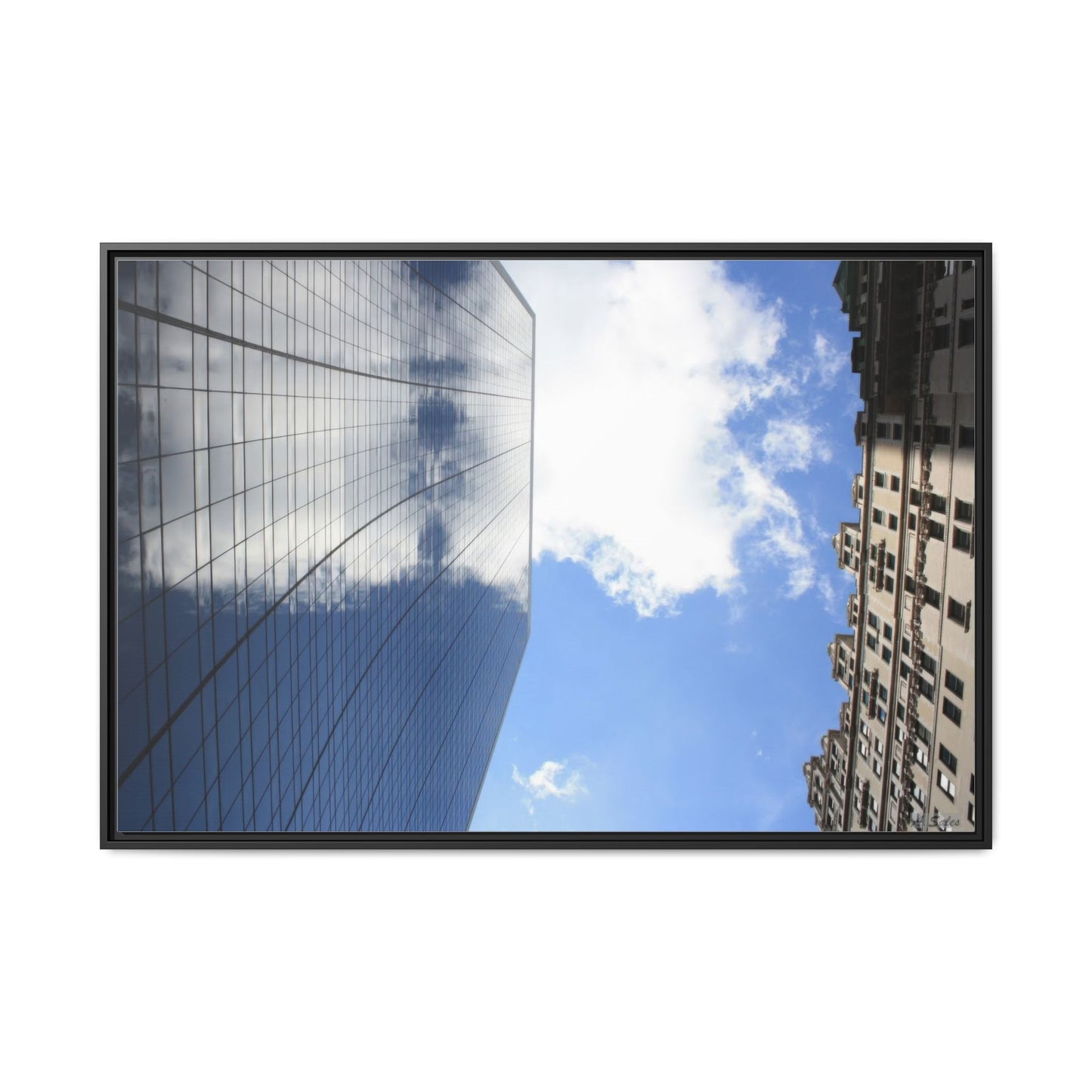Glass and Stone New York, Matte Canvas, Black Frame