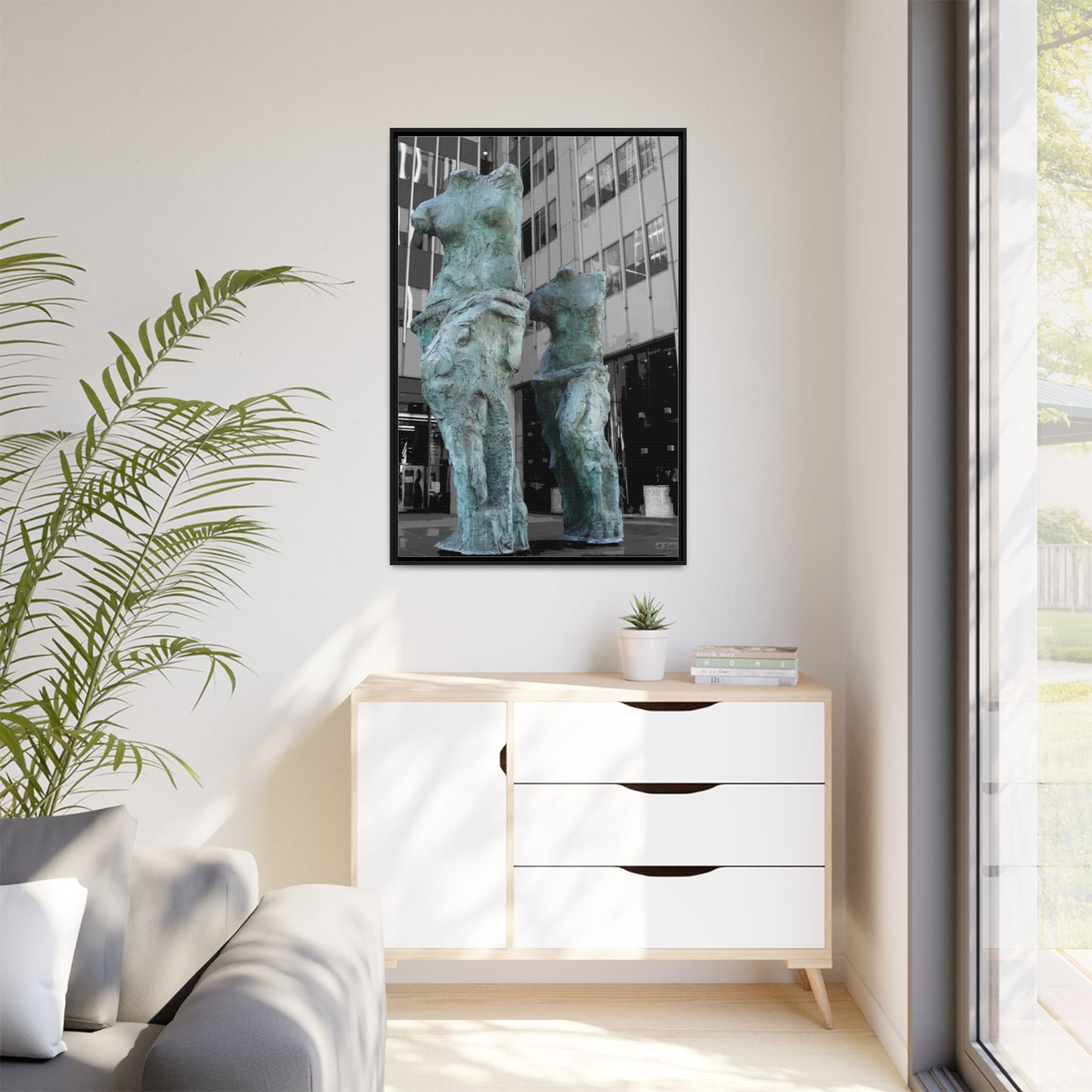 Venus New York, Matte Canvas, Black Frame