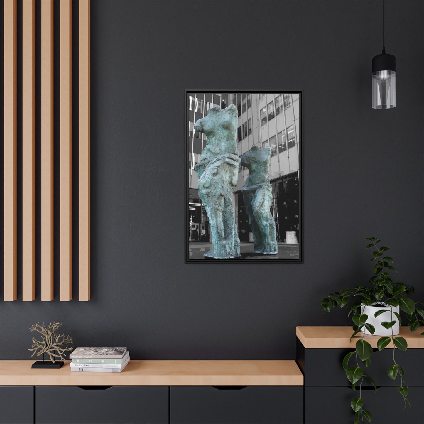Venus New York, Matte Canvas, Black Frame