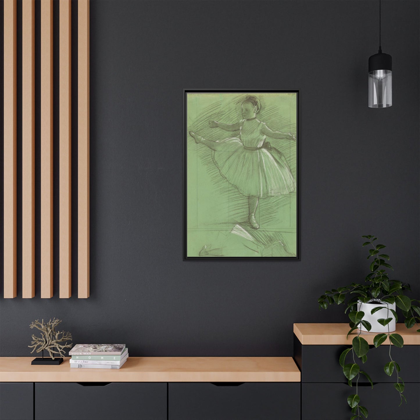 Two Studies of Dancers - Degas, Matte Canvas, Black Frame