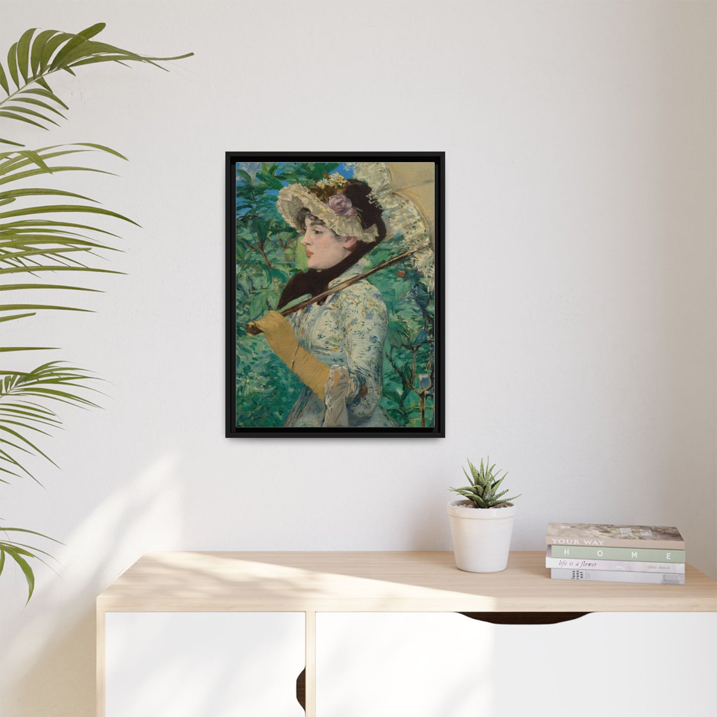 Jeanne (Spring) - Manet, Matte Canvas, Black Frame