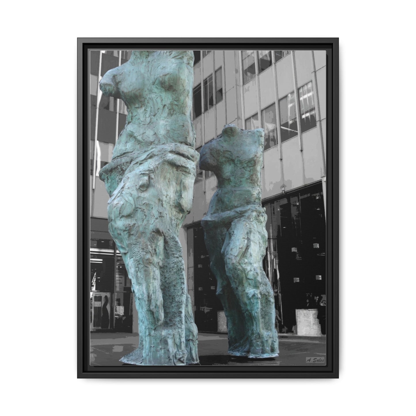 Venus New York, Matte Canvas, Black Frame