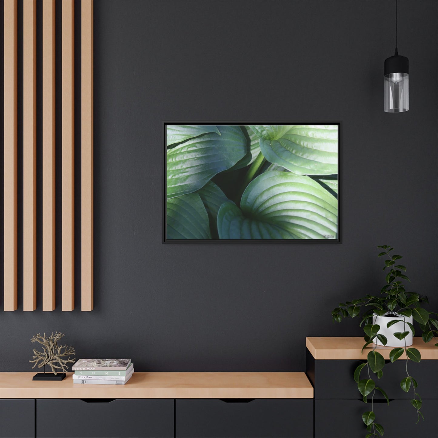 Leaves, Matte Canvas, Black Frame