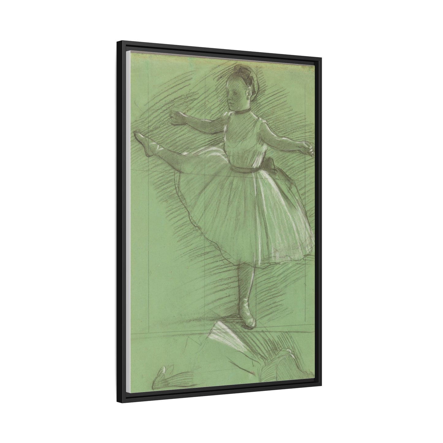 Two Studies of Dancers - Degas, Matte Canvas, Black Frame