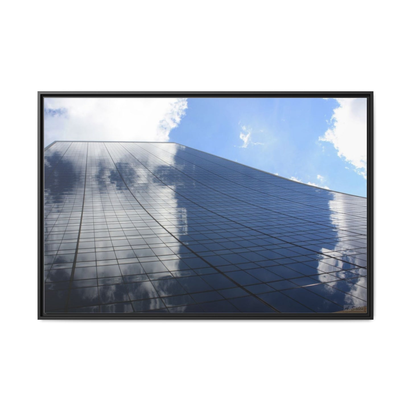Skyscraper New York, Matte Canvas, Black Frame