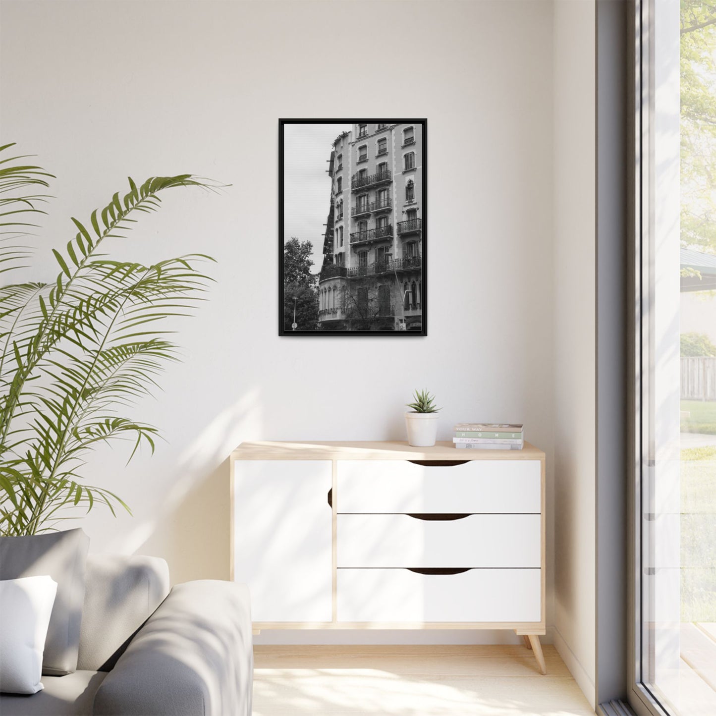 Eixample Quarter Barcelona, Matte Canvas, Black Frame