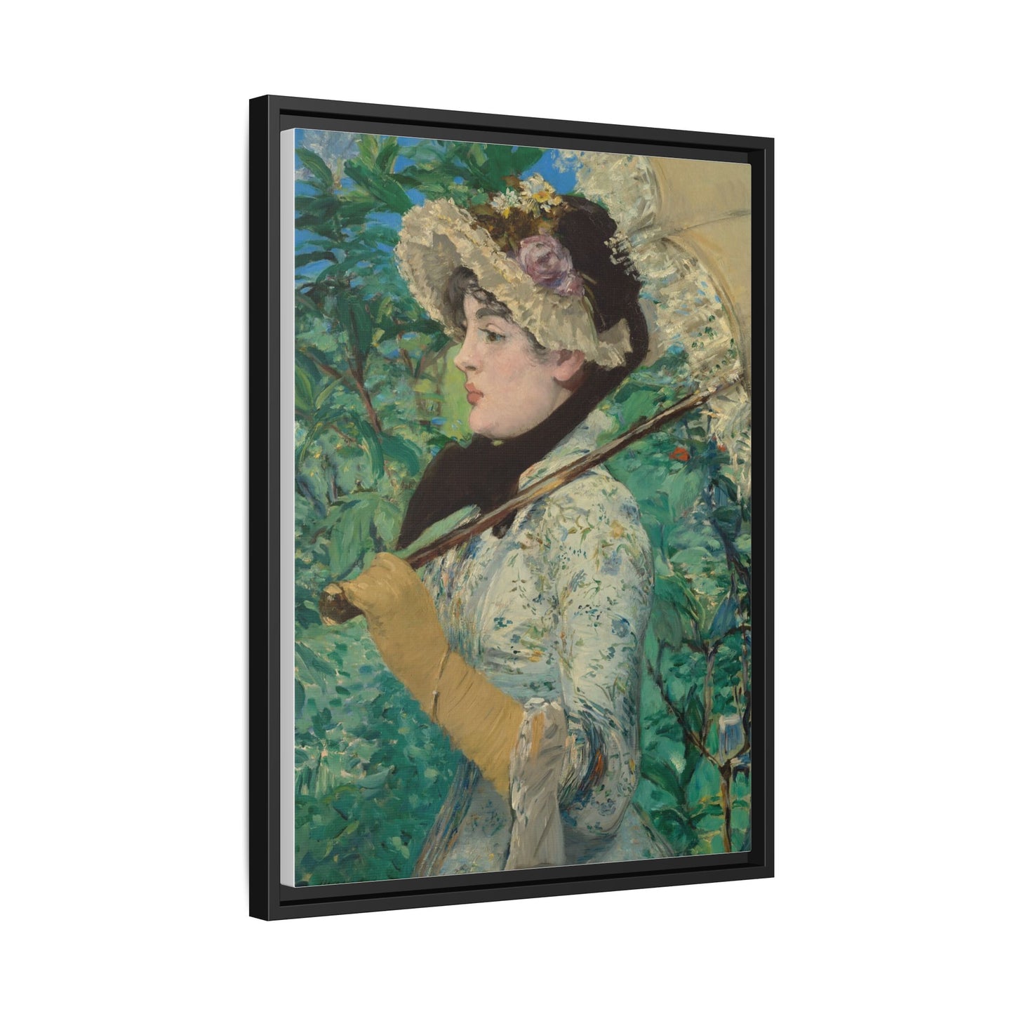 Jeanne (Spring) - Manet, Matte Canvas, Black Frame