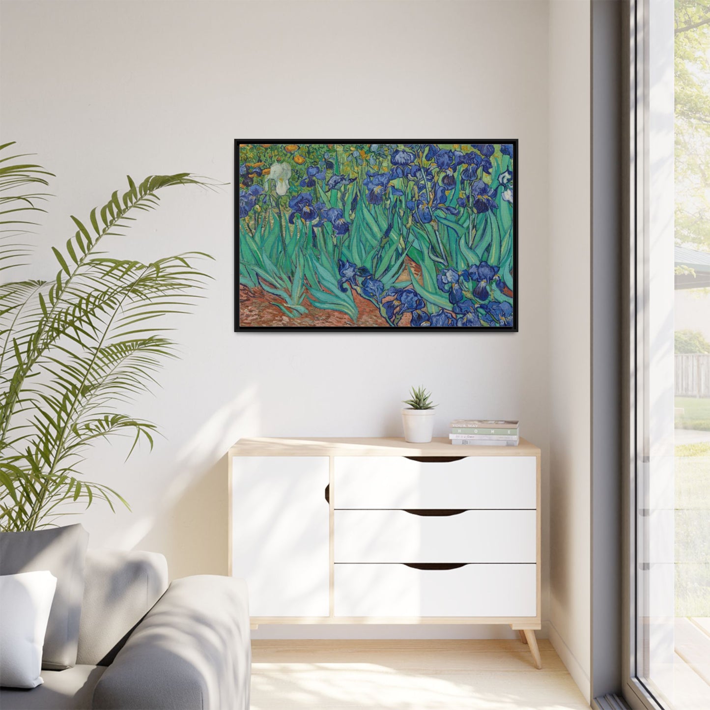 Irises 1889 - Van Gogh, Matte Canvas, Black Frame
