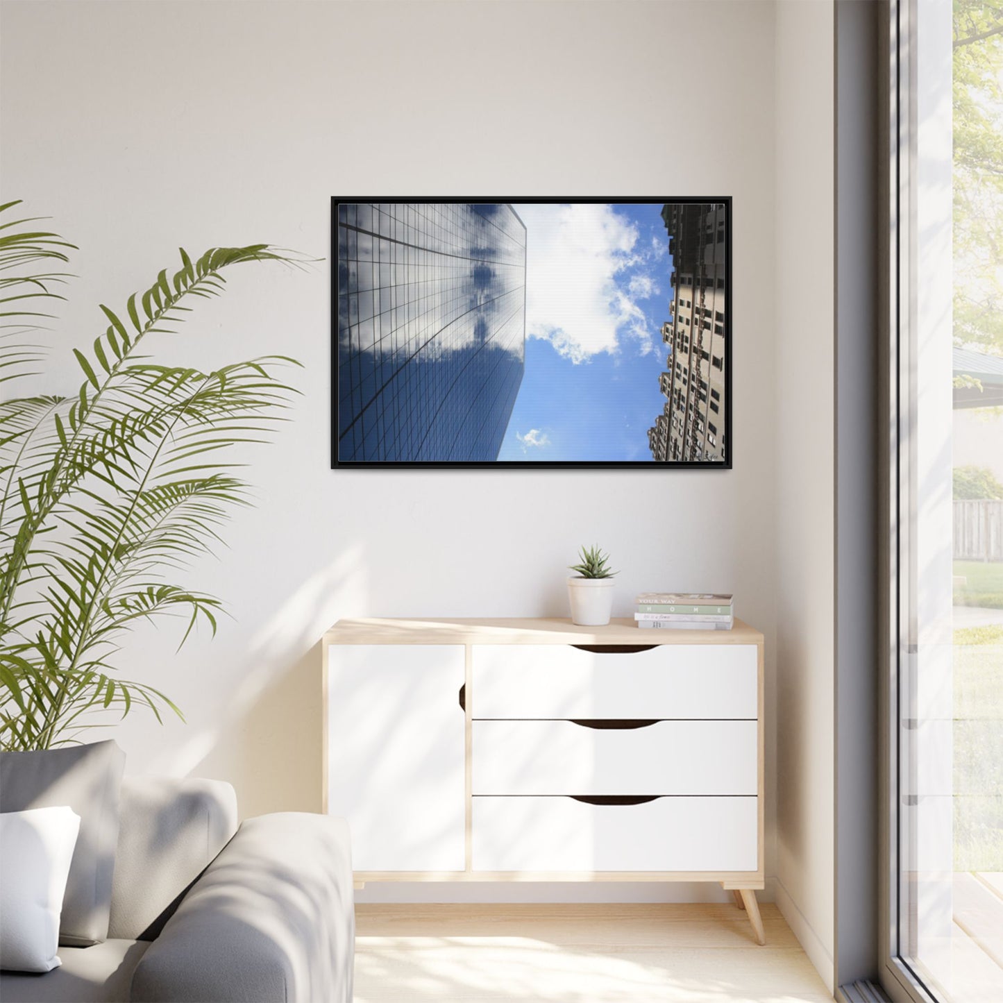 Glass and Stone New York, Matte Canvas, Black Frame