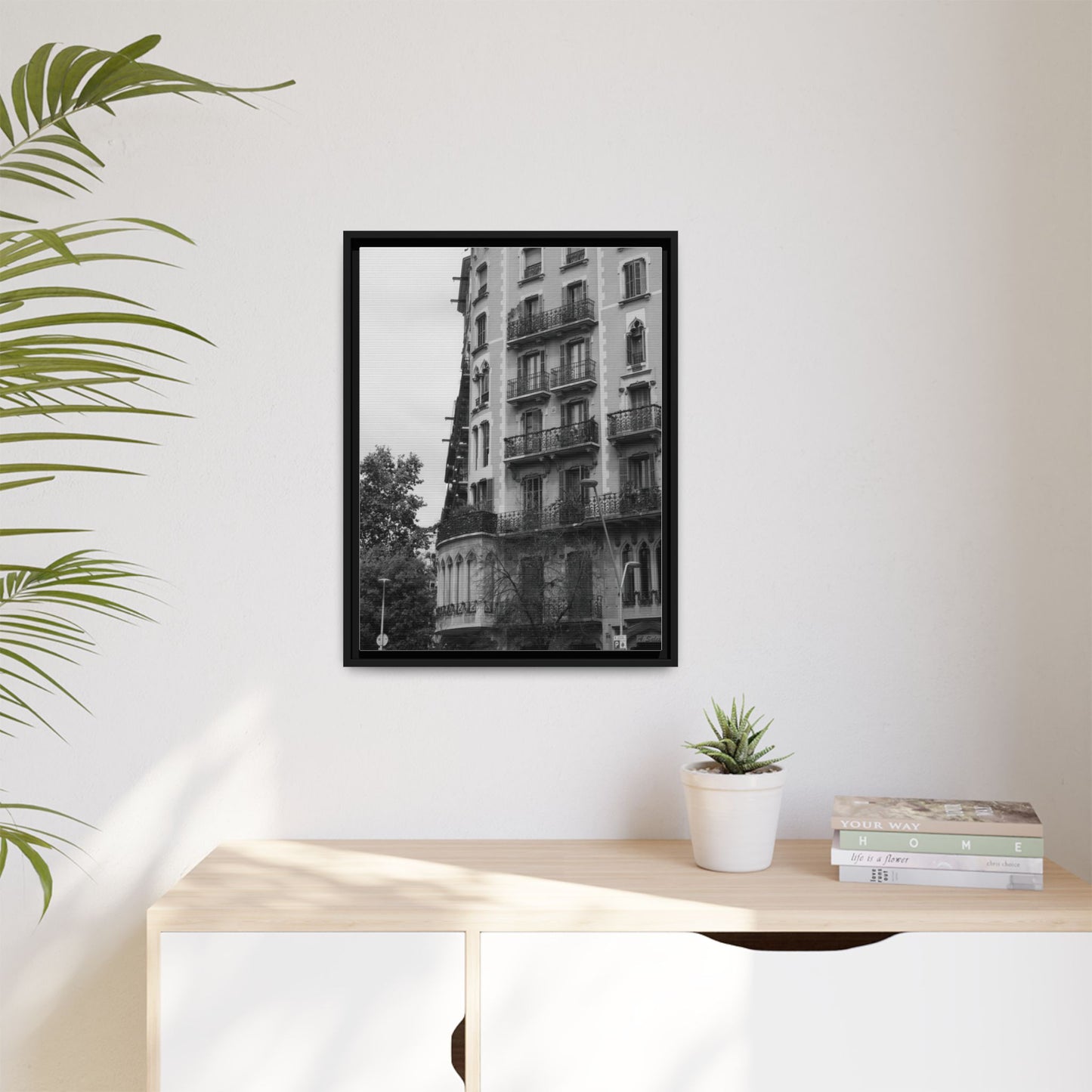 Eixample Quarter Barcelona, Matte Canvas, Black Frame